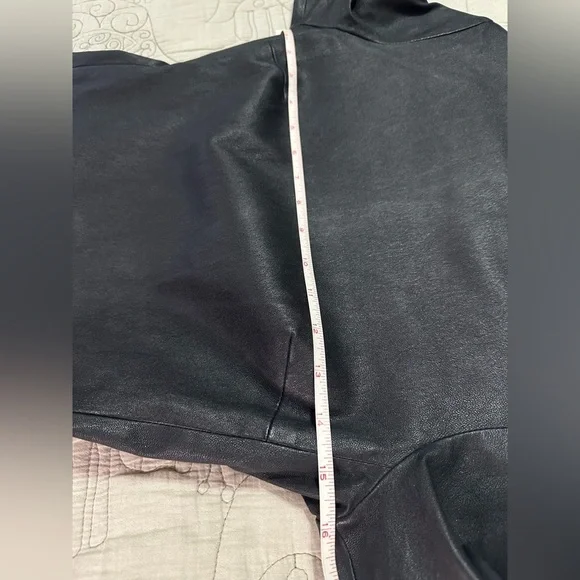 The Row Black Lambskin Leather High Neck Back Zip Top – Size S - Picture 5 of 10